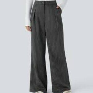 HALARA Black Stripe Trousers Pants NWT Wide Leg